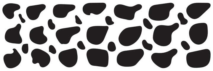 Organic colorful blob shape isolated on transparent background. Abstract fluid shapes vector set, simple decoration forms. Vector illustration