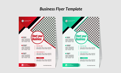 Unique business flyer design for company , corporate , business farm , business as well as introduction way with geometric shapes . 