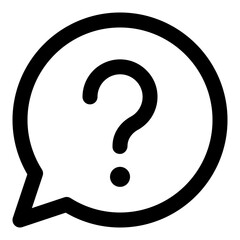 Question chat icon in outline style. Simple speech bubble vector illustration — pixel-perfect icon.