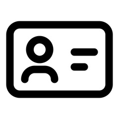 ID card icon in outline style. Simple user detail vector illustration — pixel-perfect icon.