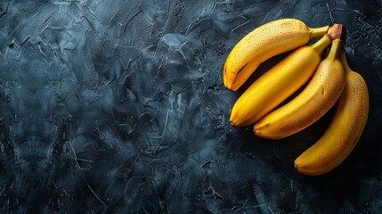 bunch of yellow bananas on dark oil paint background