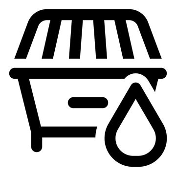 recommend clip art: Dumpster wet icon in outline style. Simple trash bin vector illustration — pixel-perfect icon.