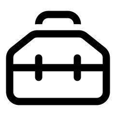 Toolbox icon in outline style. Simple equipment bag vector illustration — pixel-perfect icon.