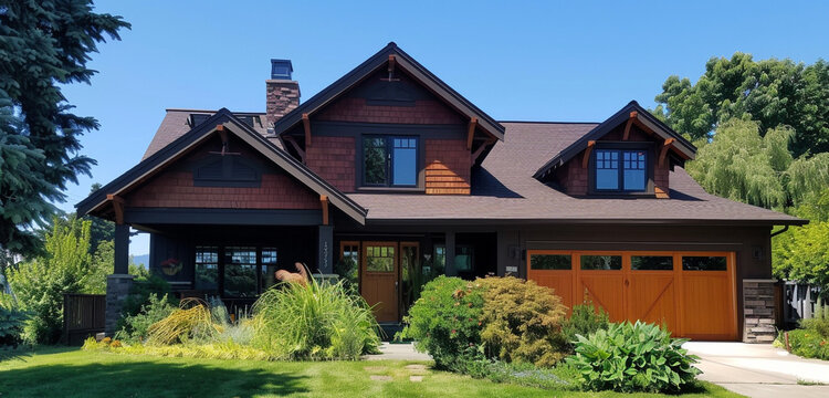 Modest Craftsman-style house in a neighborhood