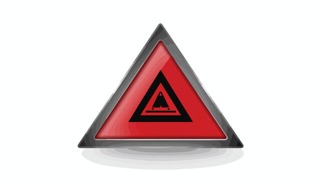 Warning detected vector icon on white background 