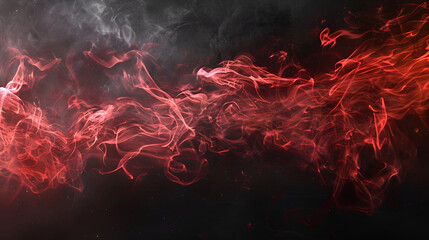 Red smoke on a black background. Background from the smoke of vape, Colorful smoke close-up on a black background