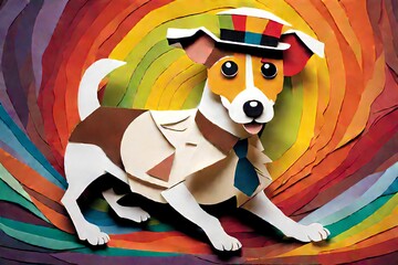 jack russell terrier dog - obrazy, fototapety, plakaty