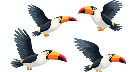 Wildlife birds print. Seamless pattern with flying 