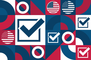 Presidential election 2024. Seamless geometric pattern. Template for background, banner, poster. Vector EPS10 illustration.