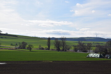 farmland at the beginning of spring