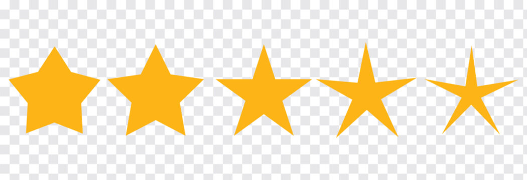 Five stars customer review icon for apps and websites