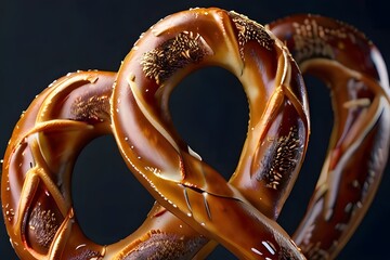  [pretzel] floating in the air, cinematic, food professional  - obrazy, fototapety, plakaty