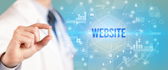 Doctor giving a pill