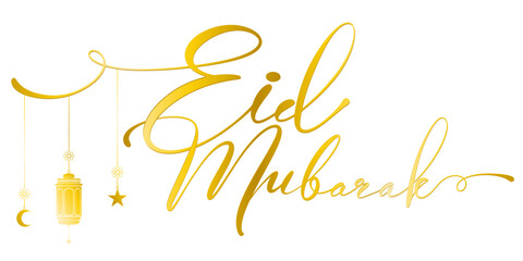 eid mubarak letter calligraphy banner