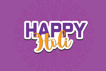 Holi Festival with colorful background, Happy holi typo