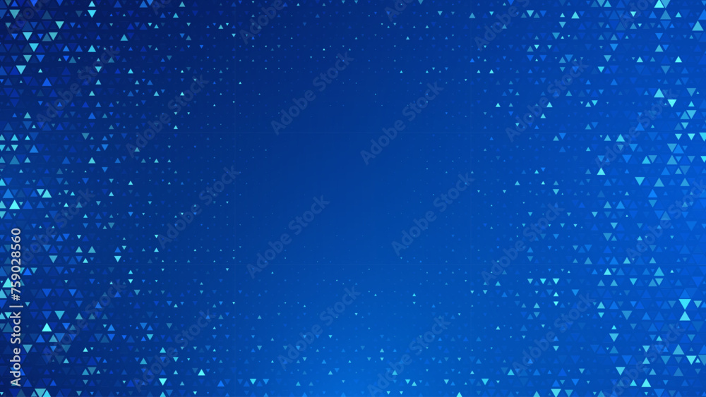 Aufkleber Abstract Finance Digital Business Background. Fintech Technology or Science Research Presentation Backdrop. Blue Triangular Halftone Effect. Digital Crypto Business Vector Illustration.