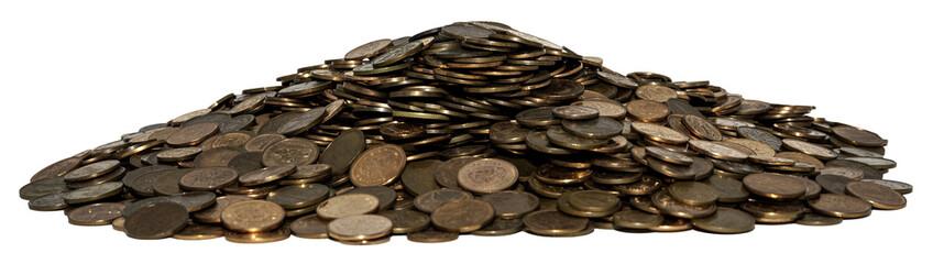 A pile of copper coins