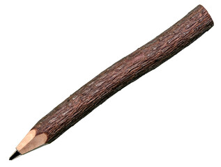 A wooden pen made out of a piece of tree branch