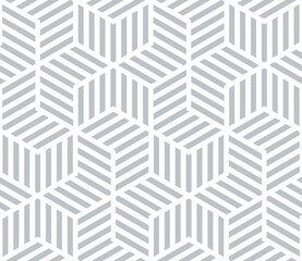 Vector seamless texture. Modern geometric background. Lattice with hexagonal tiles. - 759030161