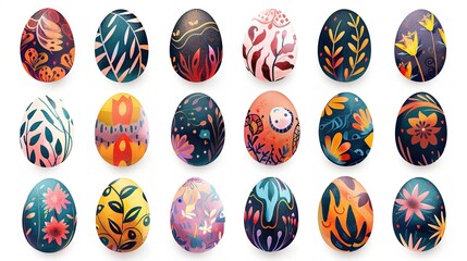 Colorful painted easter bright eggs. Generative AI