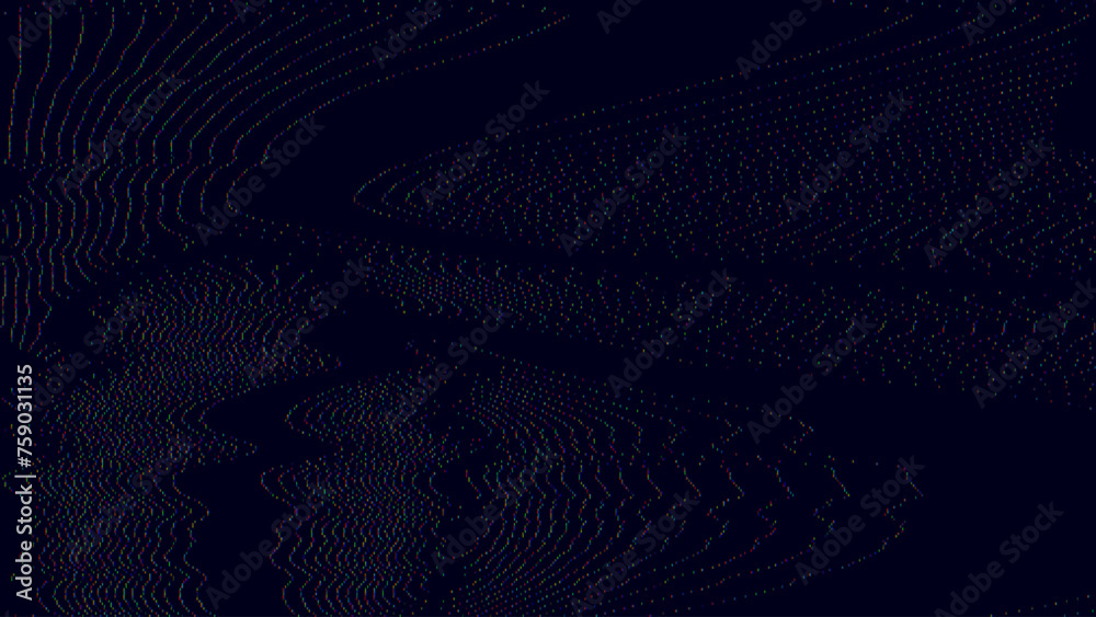 Poster Analog Static Noise Glitch Effect. Digital Pixel Noise. VHS Corrupted Signal. Damaged Error Television Image. Vector illustration.