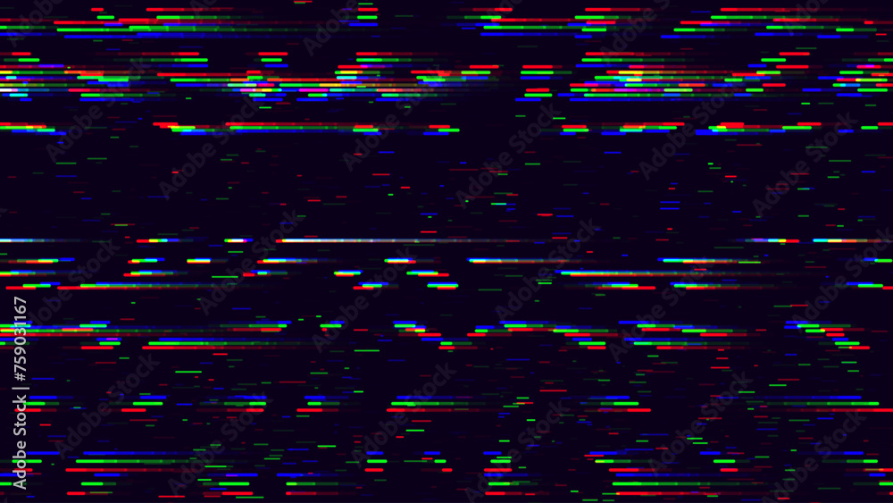 Fototapete Unique Design Abstract Digital Pixel Noise Glitch Error Screen. Video Damage Overlay Background. Vector Illustration.