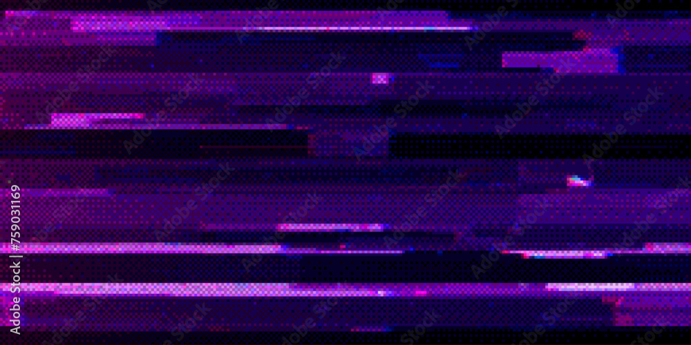 Poster abstract cyberpunk purple glitch background. abstract noise effect, error video damage, stylized dat