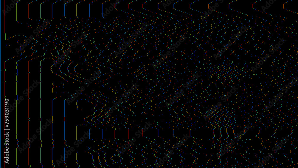 Aufkleber Analog Static Noise Glitch Effect. Digital Pixel Noise. VHS Corrupted Signal. Damaged Error Television Image. Vector illustration.