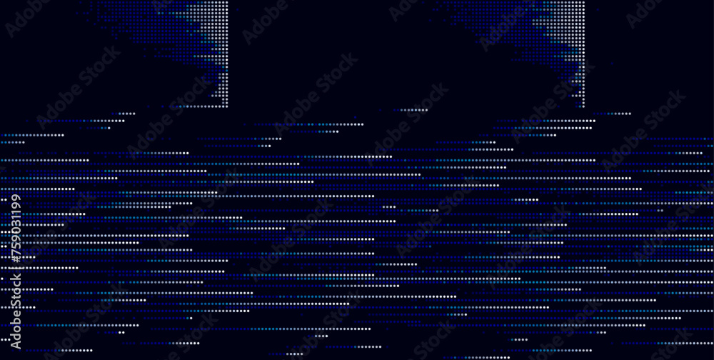 Poster Colorful Glitch Screen Effect Background. Abstract Digital Pixel Dots Noise Glitch Error. Overlay Texture Pixel Sorting Effect Illustration. Modern Sci-Fi Game Vector Background.
