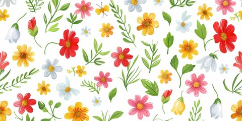 beautiful spring and summer flowers background