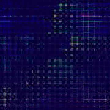 Colorful Rainbow Glitch Screen Effect. Abstract Digital Pixel Crosses Noise Glitch Error. Overlay Texture Effect Illustration. Vector Background.