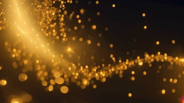 golden abstract wavy particles