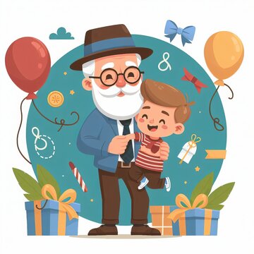 Happy father's day design.Father and kids spend quality time together,Generative Ai.