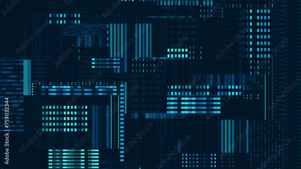 Aufkleber blue lines glitch background. abstract noise effect, error video damage, stylized data corrupted lin