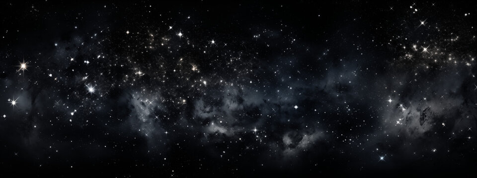 Monochrome Cosmic Background with Stars