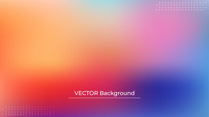 Smooth and blurry colorful gradient mesh background. Modern bright rainbow colors. Easy editable soft colored vector banner template. Premium quality