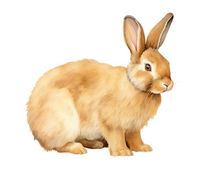 Fototapeta premium Rabbit single object watercolor illustration isolated on white background for removing backgroundIsolate