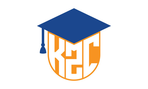KZC initial letter academic logo design vector template. school college logo, university logo, graduation cap logo, institute logo, educational logo, library logo, teaching logo, book shop, varsity