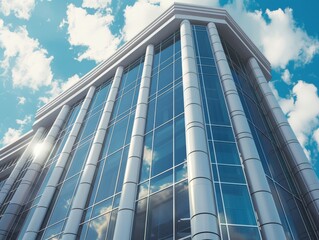 Modern bank building exterior showcasing economic stability