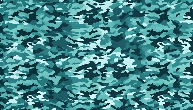 Teal camouflage pattern design poster background