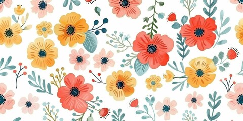 beautiful spring and summer flowers background