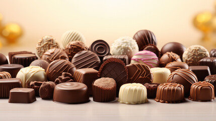 various chocolates as background - sweet food