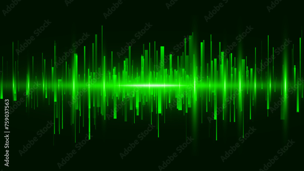 Poster abstract green digital sound wave design. modern digital equalizer. vector illustration.