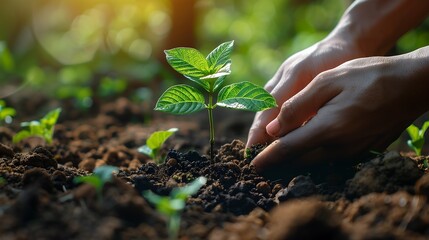 Planting Sapling in Fertile Soil