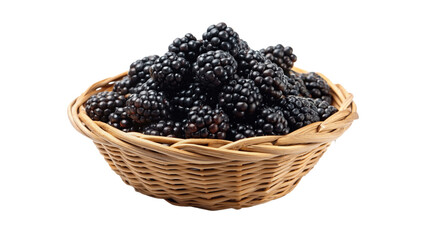 Fototapeta na wymiar A realistic portrait of Blackberry in a basket isolated on Transparent background.