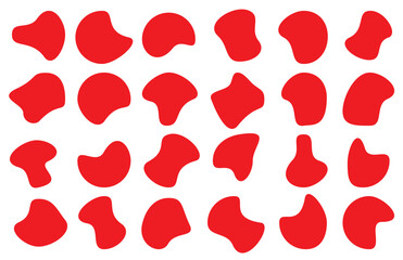Blob vector set. Doodle drops collection. Set of irregular round blot form graphic element. 11:11