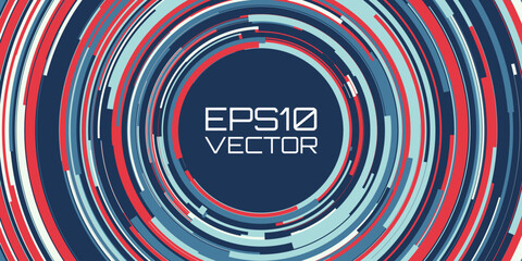 Abstract Circular Pattern Vector Background. Round Fast Lines Arcs Backdrop. Moving Circles. Vector Illustration. Radial Speed Lines.