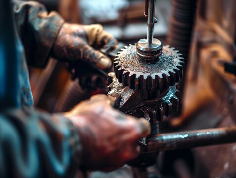 Delicate hands delicately adjusting the intricate components