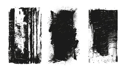 Set of Old Black Empty Aged Damaged Paper Cardboard Photo Card Isolated on White. Texture Vector. Dust Overlay Distress Grain Realistic grunge paper overlay texture with torn or ripped Dirty edges. 