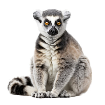 close up of a lemur isolated on transparent background © Ehtisham